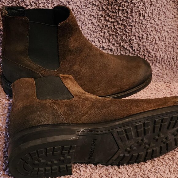 Wolverine BLVD Suede Chelsea Boots - Men's 11 D - Olive Color - Picture 2 of 7